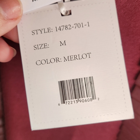 NEW! Sioni Milano Yummy Knit Open Cardigan Cranberry Merlot – NWT Bloomingdales - Picture 10 of 11